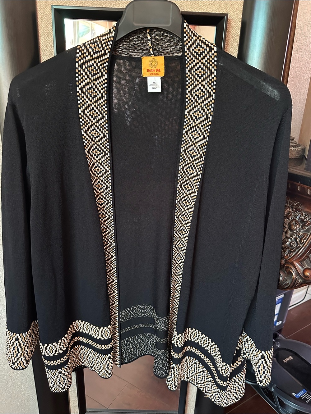 Ruby Rd. Black Sweater with Gold Accent Label